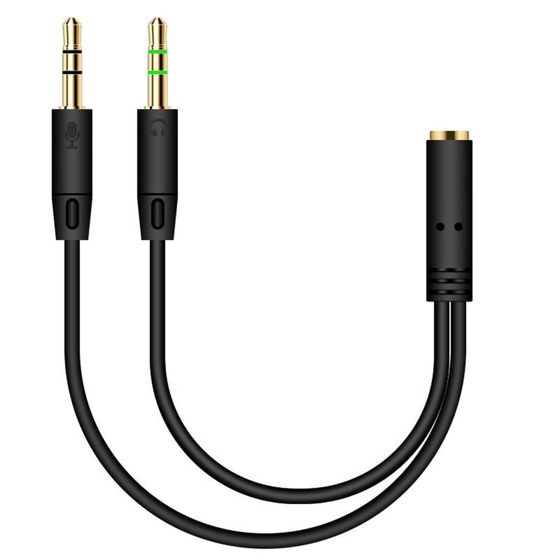 Splitter căști Adaptor căști Audio 3,5 mm mamă la 2 mufe masculi Cablu auxiliar_voghion.com