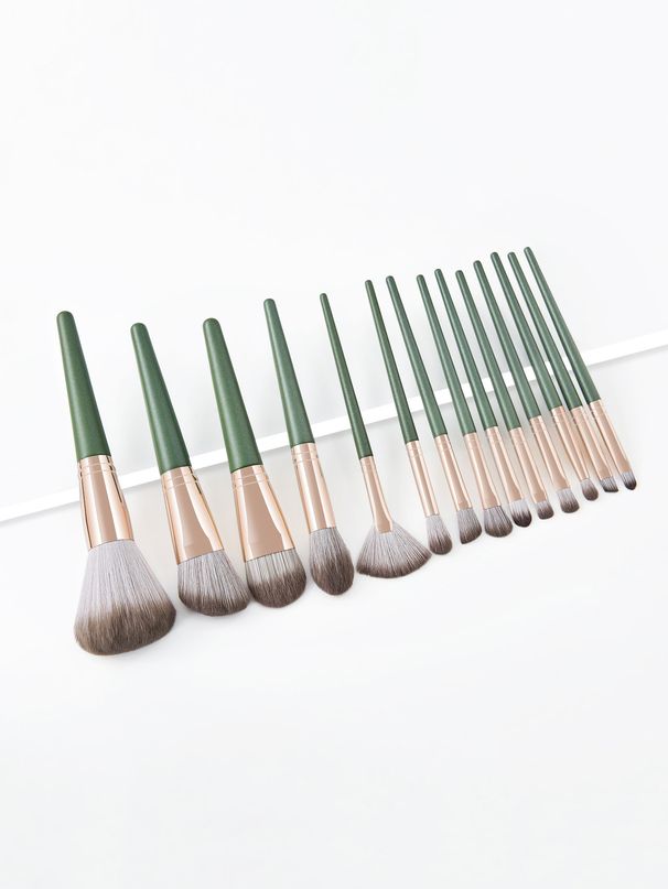 Set di pennelli per trucco Green Cloud da 14 pezzi Set di bellezza GUJHUI_voghion.com
