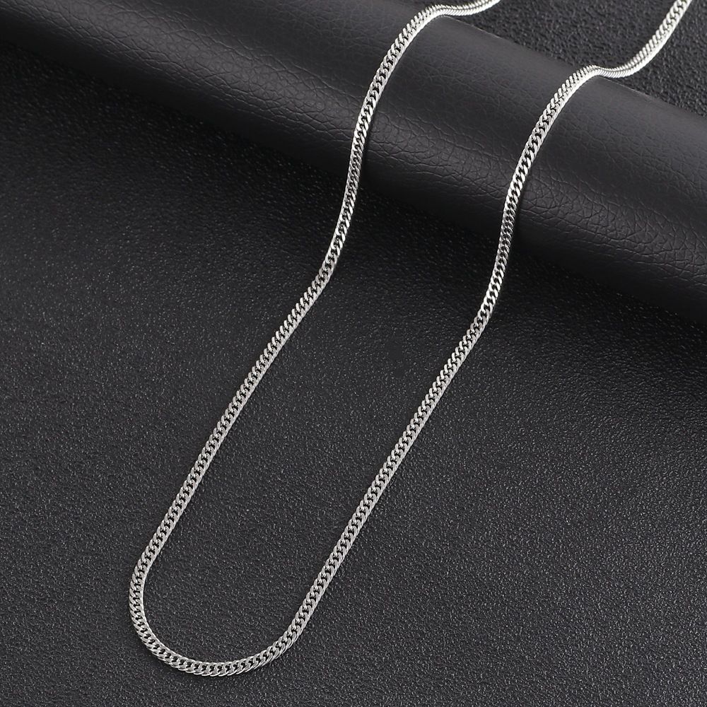 Jewelry Accessories Side Men's Cuban Hip Hop Titanium Steel Clavicle Extended Sweater Plain Chain_voghion.com