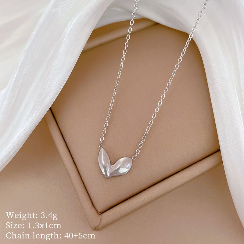 Corpo 【 Acciaio completamente in titanio 】 Collana in vero oro per donna, con piccolo bocciolo tenero, personalità estremamente semplice, fornace a vento 【 】_voghion.com