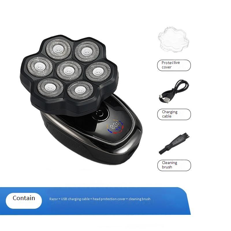 Professional Electric Shaver, High-Power 7D/9D Rotary Blade System, Wet & Dry Shaving, IPX7 Waterproof, LED Display, 60+ Min Runtime_voghion.com