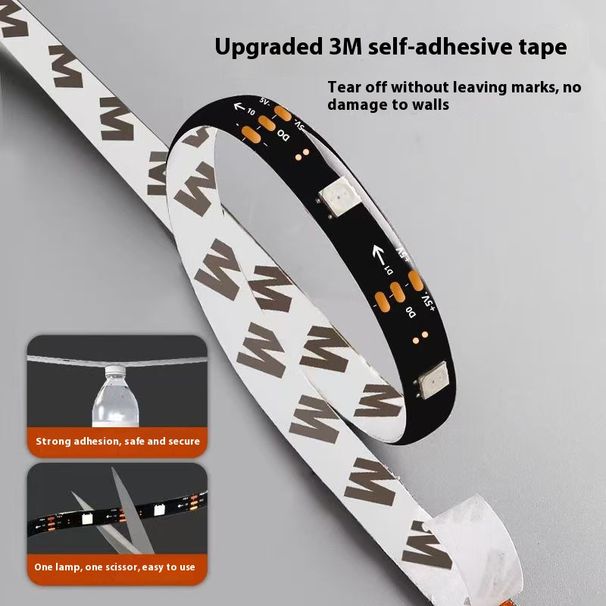 5V USB RGBIC LED Şerit Işıklar – 5050 SMD Çip, 16 Milyon Renk, Uygulama ve Uzaktan Kumanda, TV Arka Aydınlatması ve Oyun Ortamı_voghion.com