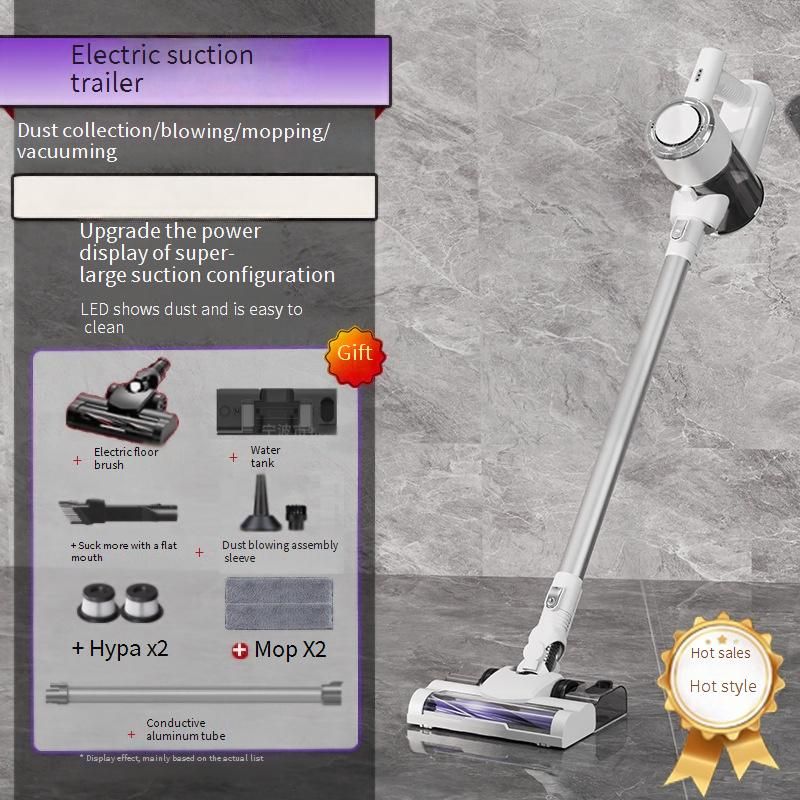 Huilber Cordless Vacuum Cleaner - 17KPA Powerful Suction, Handheld Lightweight, 2-in-1 Wet & Dry Vacuum Mop With HEPA Filter, Multi-Surface Brush Kit_voghion.com