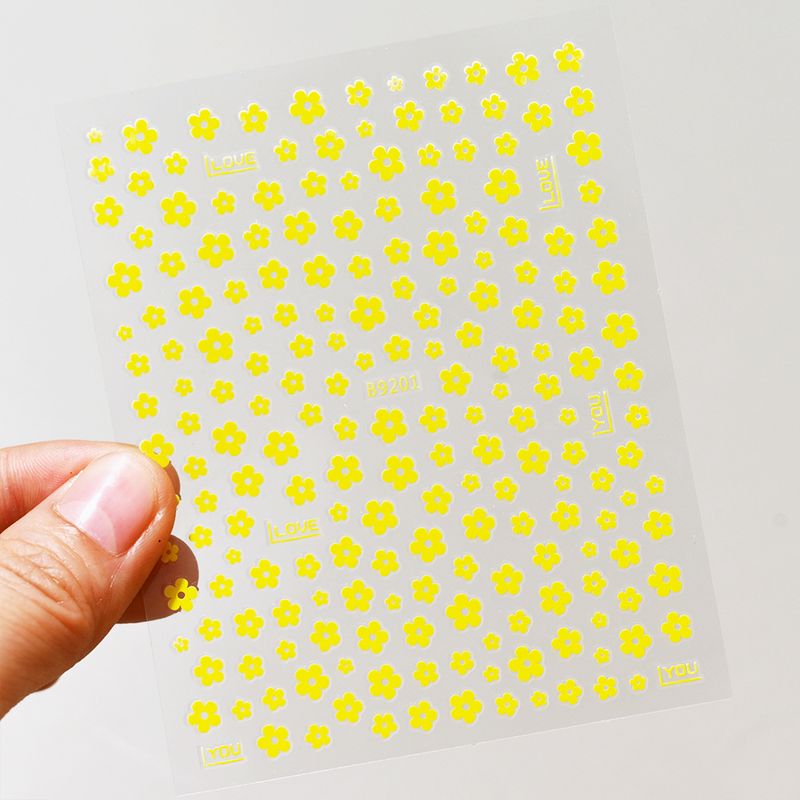 3D 5-Petal Flower Nail Stickers - 5 Colors Sweet Floral Self-Adhesive Full Nail Decals, Cute Pastel Design_voghion.com