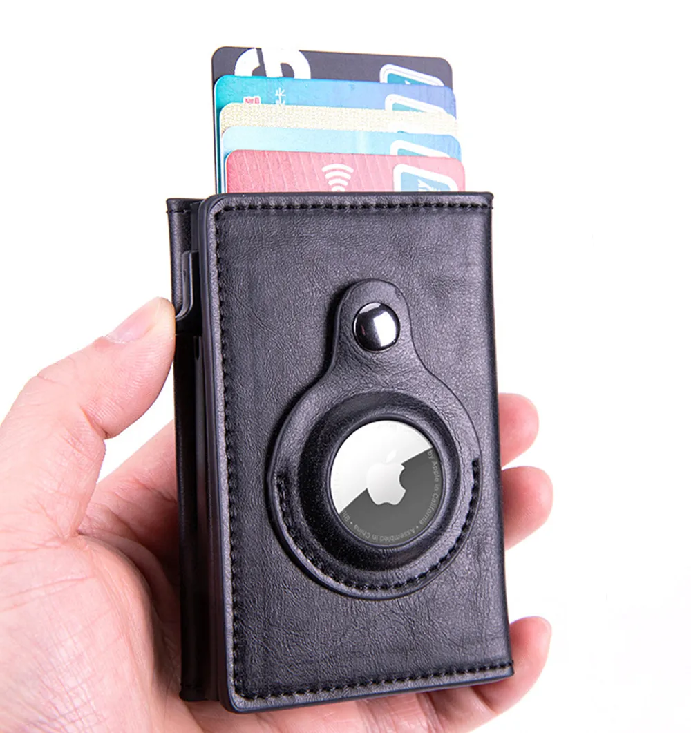 Bycobecy Nouveau Portefeuille Airtag Pour Hommes En Fibre De Carbone Mode ID Porte-Cartes De Crédit Étui Rfid Mince Airtag Slide Portefeuille_voghion.com