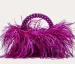 New Pearl Bead Bag With Feather Fur Designer Brand Clear Acrylic Crystal Tote Handbag Women Handmade Party Purse_voghion.com