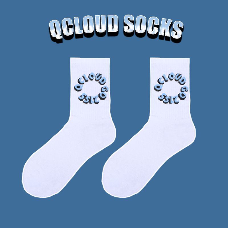2025d 3D Letter Street Skateboard Mid-Calf Trendy Brand Unisex Sports Cotton Long Socks_voghion.com