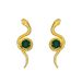 Temperament Diamond Shaped Earrings For Women's Fashion, Emerald Wrapped Small Snake Earrings, Instagram Trend_voghion.com