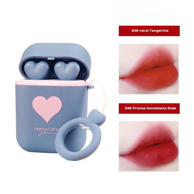 2pcs Velvet matte lipsticks, earphone case storage box, creative lipstick，Cute lipstick_voghion.com