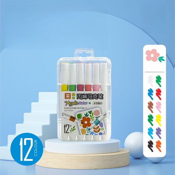 24-Color Washable Watercolor Markers For Kids, Non-Toxic & Vibrant Colors, Perfect For Drawing, Painting, DIY Art Projects, And School Supplies_voghion.com