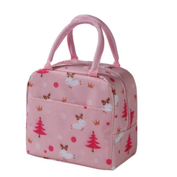 3-teiliges Set funktionaler, gemusterter Kühl-Lunchboxen aus isoliertem Canvas für Damen und Kinder – ideal für Picknicks._voghion.com