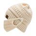 Same Style Label Warm Thickened Non-Fleece Knitted Without Ponytail With Pom-Pom Yarn Hat_voghion.com