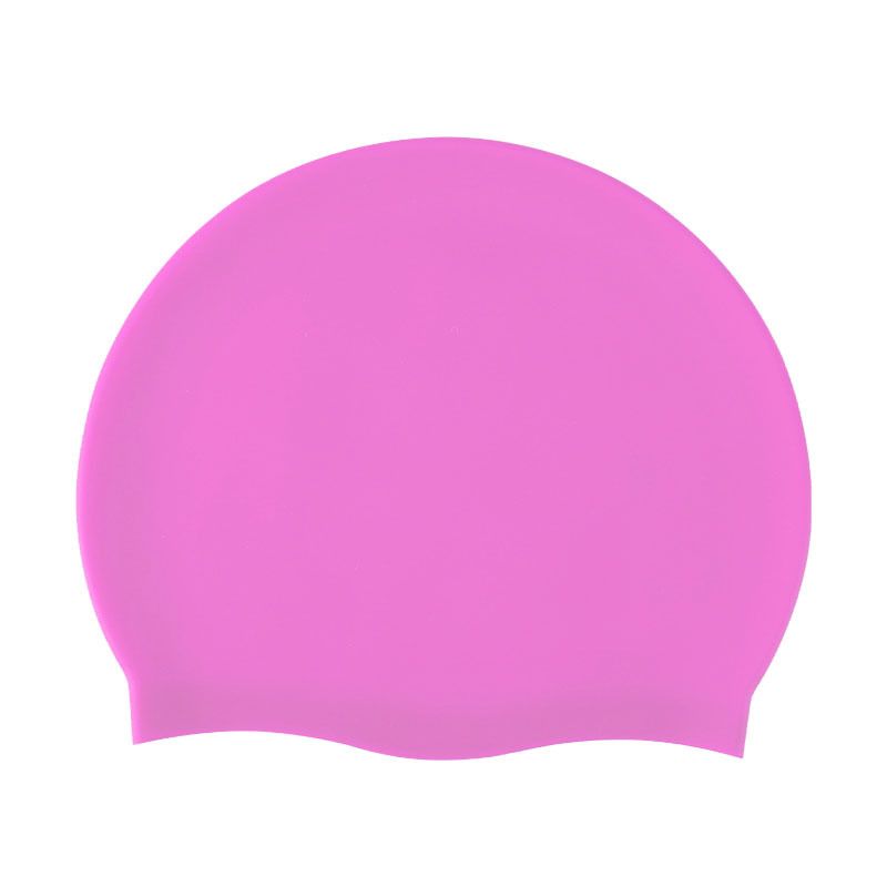 Waterproof silicone swimming cap men and women long hair solid color large diving swimming cap_voghion.com