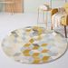 round carpet simple striped plush carpet mat sofa lounge chair bedroom side blanket_voghion.com