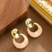 French Style Exquisite And Fashionable Small Fragrance Geometric Drip Oil Ring Earrings, Light Luxury Temperament,_voghion.com