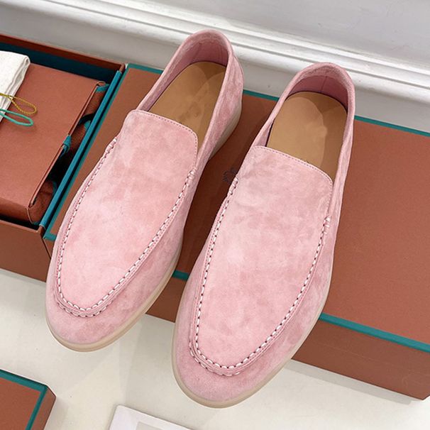 2024 Neue Sommerschuhe aus Schaffell, bequem, lässig, mit flacher Unterseite und rundem Kopf, rutschfester One-Step-Stepping-Schuh von Le Fu_voghion.com