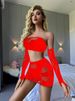 Women's Socks Sexy Long Sleeved Hollow Hip Covering Skirt Revealing Breasts Mesh Jacquard See Through_voghion.com