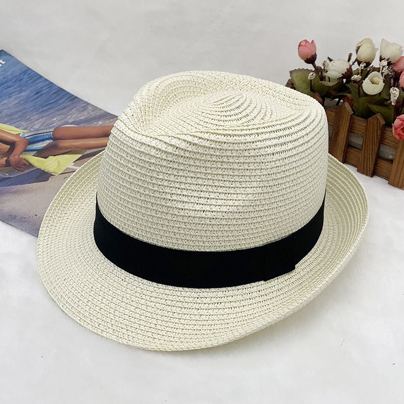 Children's new straw hat sun hat beach braid children's hat summer men's hat_voghion.com