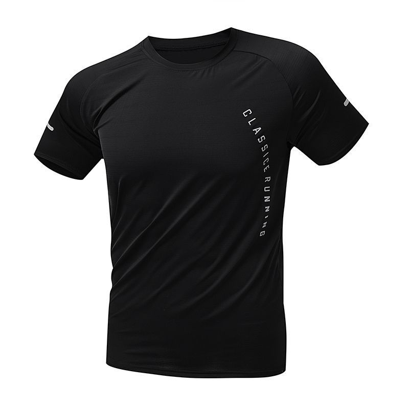 Ice Silk Sports T-Shirt Men's Quick-Dry Summer Thin Running Short Sleeve Loose Breathable Double-Layer Shorts Set_voghion.com