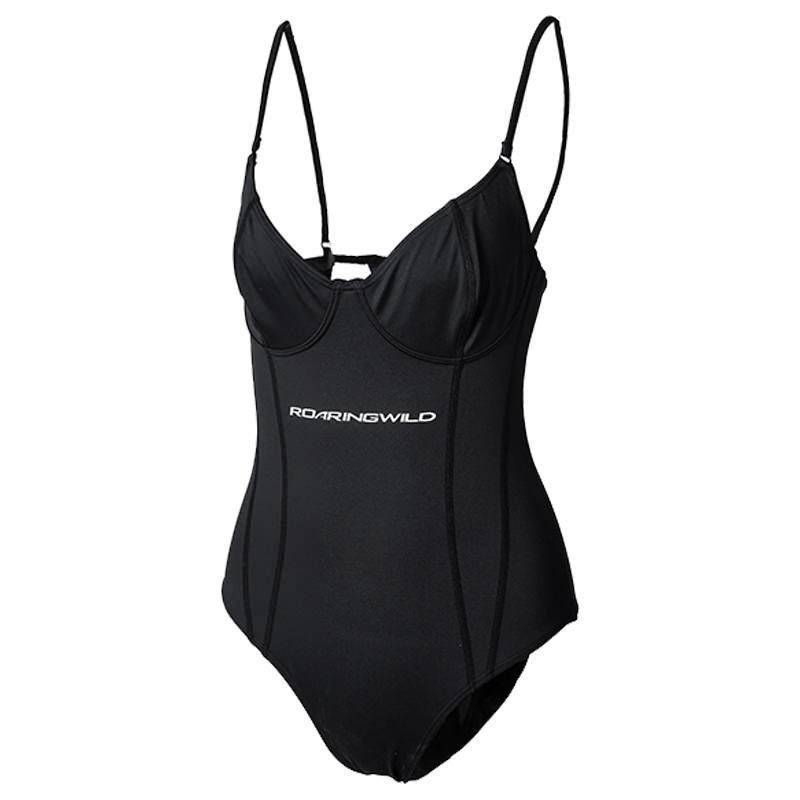 Women's Clothing Versatile Holiday Hot Spring Swimsuit Black Backless Outerwear One Piece Bikini_voghion.com