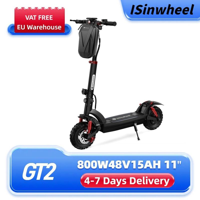 isinwheel GT2 Off-road sähköskootteri, 800W 48V 15Ah akku, 11-tuumainen aikuisten työmatka-skootteri_voghion.com