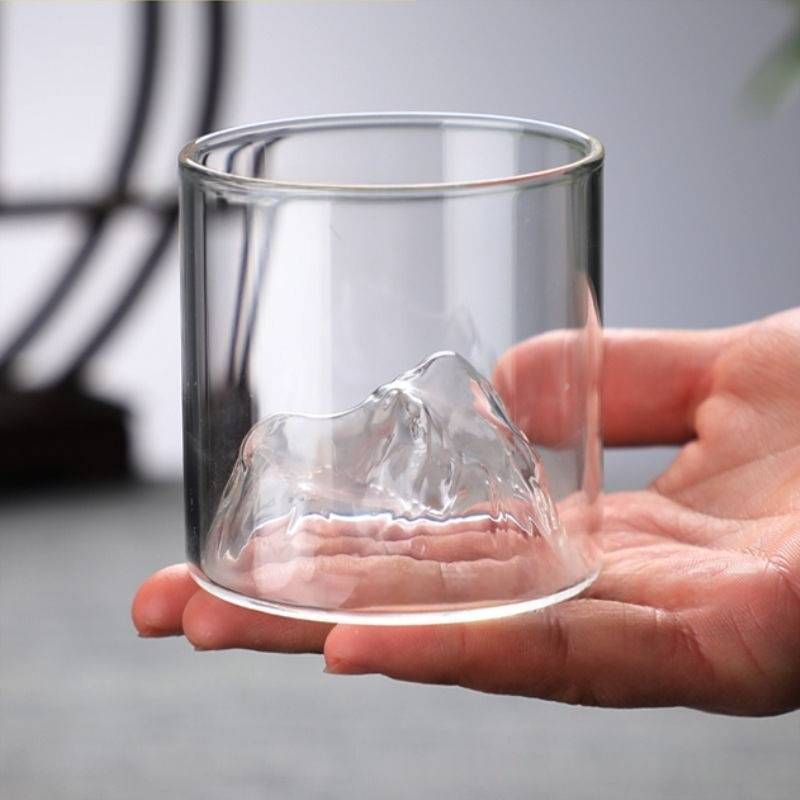 Retro Landscape Glass Cup - Mt. Fuji Inspired Double-Wall Design Heat-Resistant For Tea Whiskey & Cold Brew (350ml Artistic Drinkware)​​_voghion.com