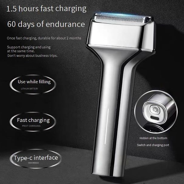 Rasoio elettrico da uomo SL311 - Sistema di rasatura rotante a 3 lame con testine flottanti, impermeabile e ricaricabile, adatto per barbe folte e ispide._voghion.com
