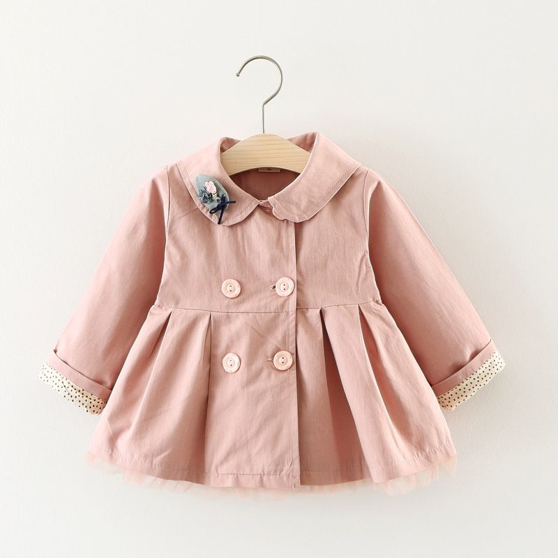 A035 primavera e outono novos produtos meninas gato bordado lapela jaqueta blusão crianças outerwear 0-4_voghion.com