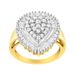 10K Yellow Gold 1.0 Cttw Round and Baguette Cut Diamond Oval Shaped Cluster Ring (I-J Color, I1-I2 Clarity)_voghion.com
