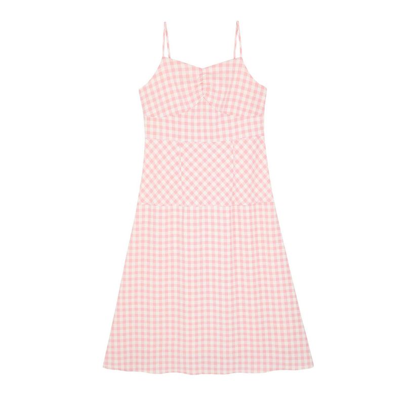 Rochie de seară în stil A, mărime plus, cu volane, imprimeu în carouri, talie înaltă, slăbire, cu bretele spaghete, pentru femei cu forme voluptuoase, elegantă, rochie de seară_voghion.com