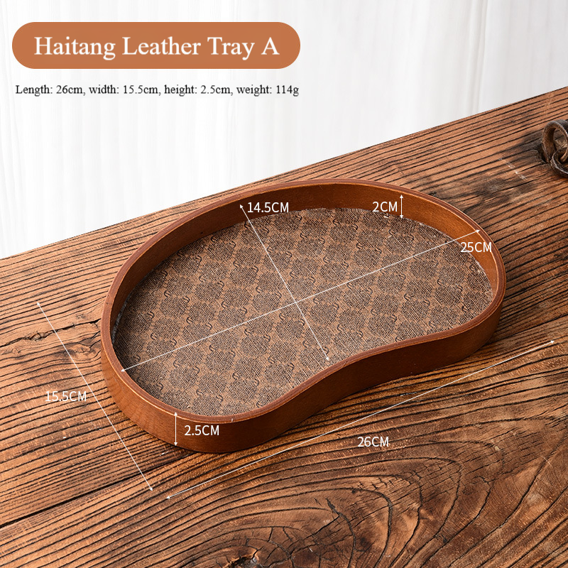 ​Modern Wooden Tea Tray - Rectangular Tea Cup Holder For Living Room With Key Storage (Elegant & Lightweight, Luxury Home Decor)​_voghion.com