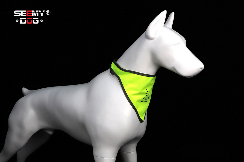 Haustierprodukte Reflektierender Haustierschal, gut sichtbares Hundehalsband, verstellbar, elastisch und mit Druckknopfverschluss, reflektierende Regenbogenstreifen, Sicherheitsgewebe aus weichem Polyester_voghion.com