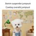 Cross-border Popular Pet Clothes Denim Pet Overalls With Cartoon Pattern Pockets And Adjustable Overalls_voghion.com