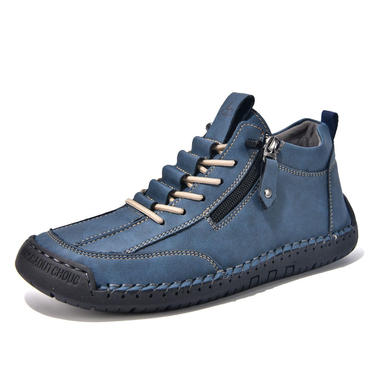 1821 Polyurethane Men's Martin Casual Boots Blue, Choose Size And Tell Seller_voghion.com