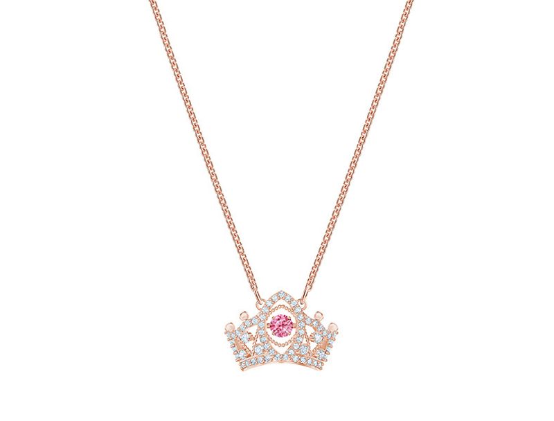 Collana con corona a cuore pulsante Elemento femminile Collana con clavicola intelligente in cristallo femminile_voghion.com