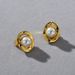 Women's Jewelry - Elegant Brass Irregular Hollow Pearl Earrings With 18K Gold Plating, Minimalist Clip-On Design Everyday Wear Pearl Simple Ear Clip_voghion.com