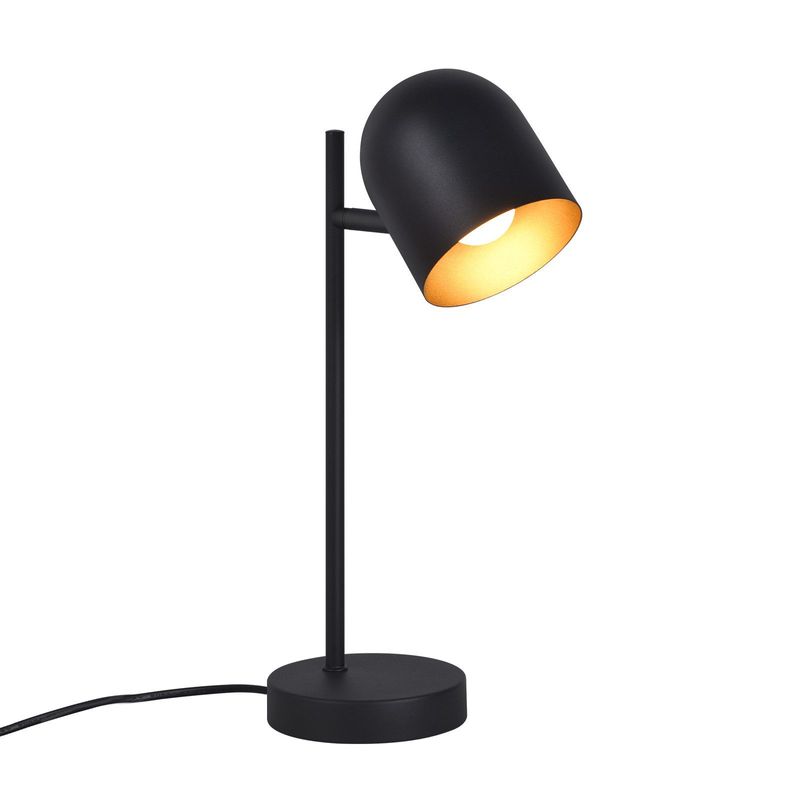 Tischlampe Vintage Retro Nachttischlampe: Industrial In Schwarz Gold Aus Metall E14 Rustikale Nachttischleuchte Mit Kabel Für Schlafzimmer_voghion.com
