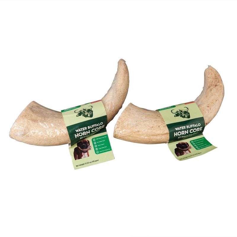 Water Buffalo Horn Core-Horn Inner Part-100% Natural;  High Protein;  Long-Lasting;  Grain-Free;  Gluten-Free;  Low-Fat;  Dog Dental Treats & Chews-2 _voghion.com