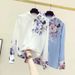 Women's Clothing silk ink printed shirt, high end, fashionable and stylish chiffon long sleeved top, early autumn design_voghion.com
