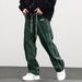 Herrenbekleidung Herren High Street Retro Casual Jogger Pants mit Kordelzug in der Taille – leichte Polyestermischung, lockere Passform, einfarbig_voghion.com