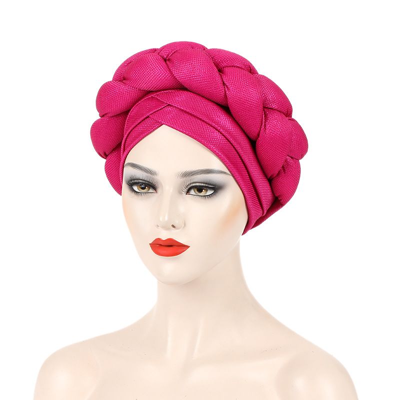 fashion new bright silk thick braid hat fashionable African hat Baotou hat Muslim hat_voghion.com