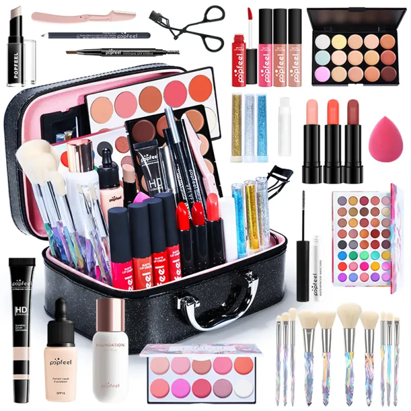 All-in-One-Make-up-Set für Frauen. Komplettset, All-in-One-Make-up-Sets enthalten Augenbrauen-Eyeliner-Lidschatten_voghion.com