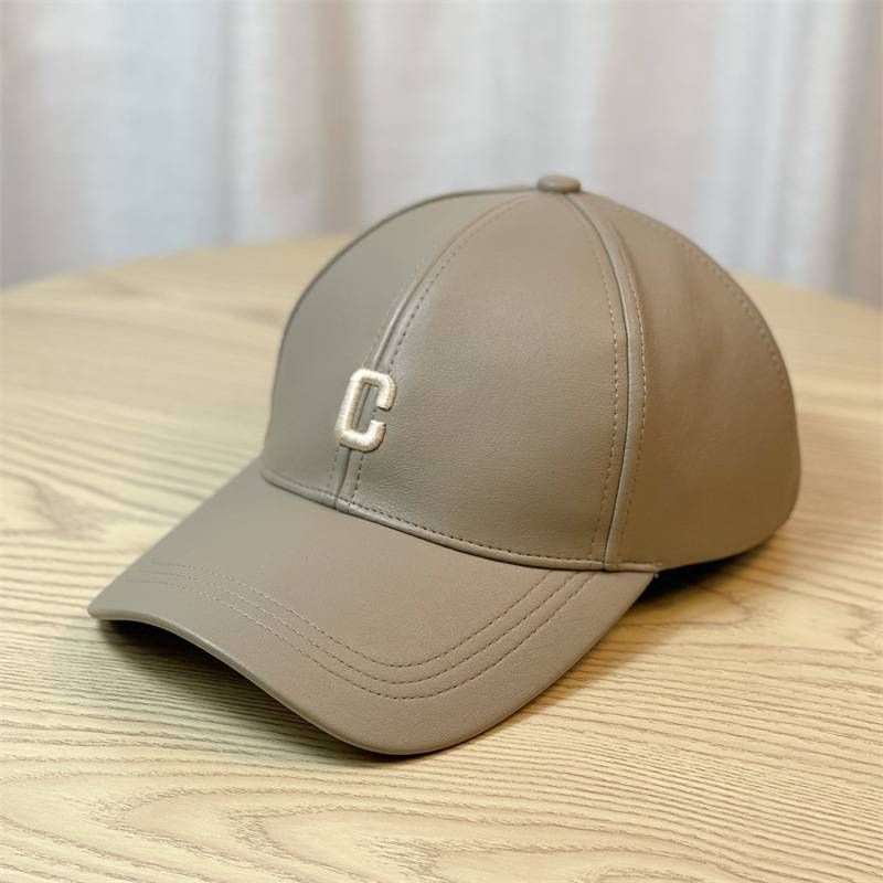 Baseball cap for women with wide brim, hard top, large head circumference, duck tongue hat, leather versatile, and small face_voghion.com