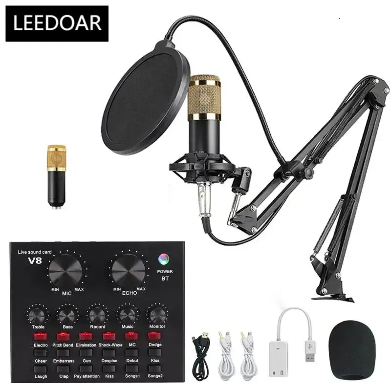 Better Quality BM800 Professional Microphone Condenser Mic V8 V9 V10 Sound Card PC Computer Audio USB Recording Studio Game Live_voghion.com