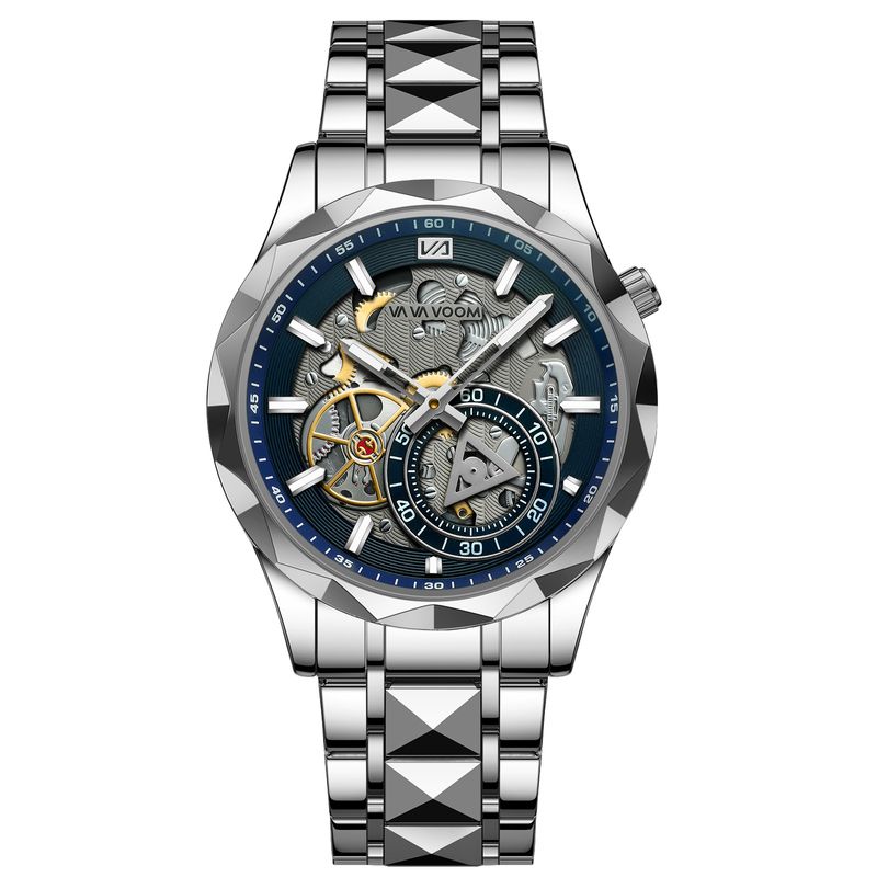 2025 Neue Herrenuhr aus raffiniertem Stahlband mit ausgehöhlter Business-Minimalist-Quarzuhr, wasserdicht_voghion.com