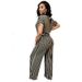 striped printed knitted stretch style women's plus size jumpsuit_voghion.com