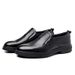 Men's Shoe Top Layer Cowhide Thick Soft Sole Comfortable Round Toe Cuffs Men's Business Casual Leather Shoes_voghion.com