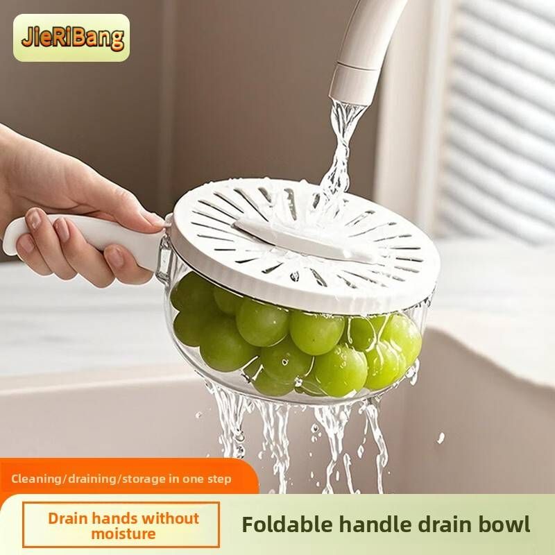 ​​Collapsible Double-Layer Salad Spinner - Space-Saving, BPA-Free & Multi-Functional For Fruits & Veggies​_voghion.com