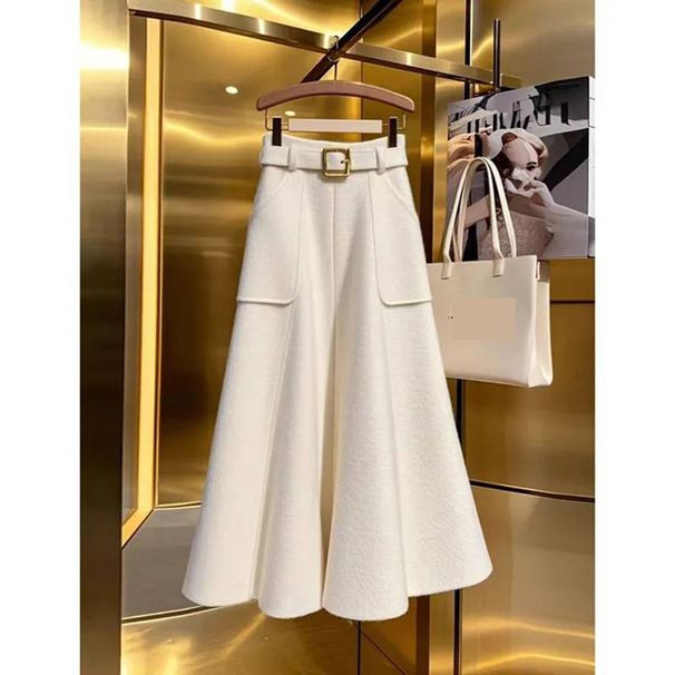 Dameskleding Trui met hoge taille Elegante herfst-winter gebreide trui met hoge taille Flatterende rokset - Rood & beige, Plus-maatopties_voghion.com