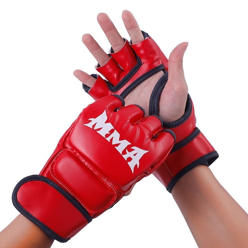 Adult Boxing Sanda Children Muay Thai Half Finger Training Men And Women Fighting Sandbag MMA Gloves_voghion.com